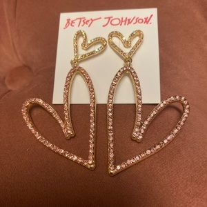 Betsey Johnson Heart Earrings